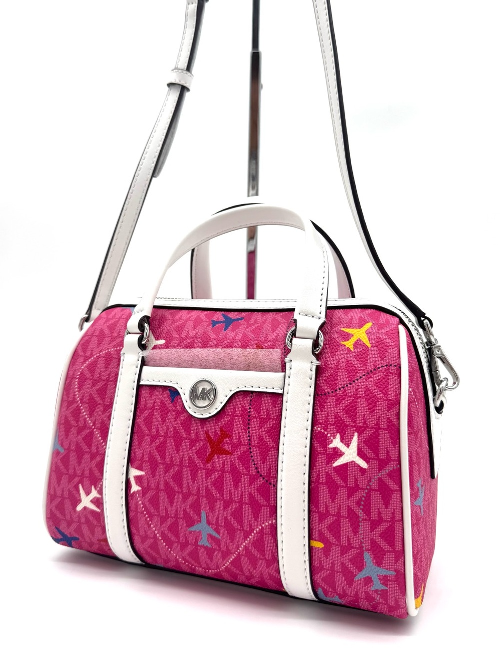 Michael Kors Small Travel Duffle Xbody Bag Dragon Fruit Multi